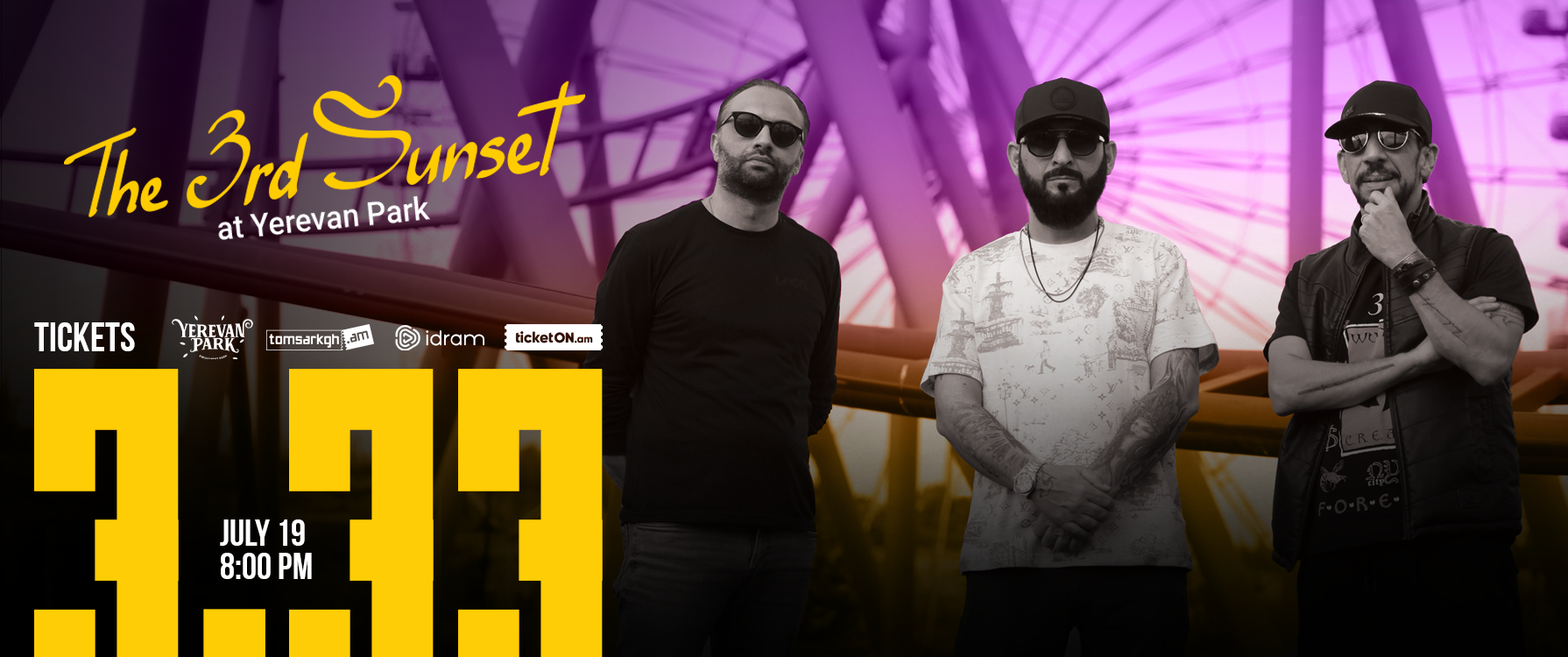 The highly anticipated concert of 3.33 and the 3rd Sunset event at Yerevan Park